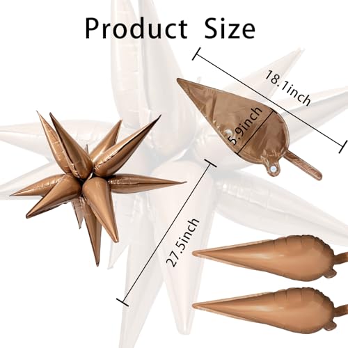 Brown Star Balloons - Boho Birthday Decorations for Balloon Arch & Party Supplies