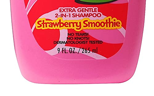 L'Oreal Kids 2-in-1 Shampoo - Extra Gentle Strawberry Smoothie, 9 Fl Oz | Perfect for Sensitive Scalps