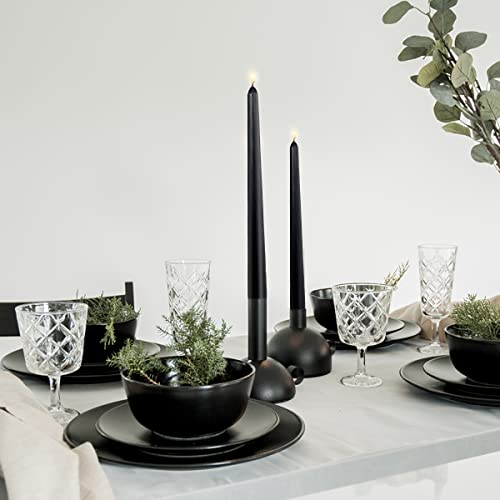 Black Taper Candles for Halloween - 10 Inch, Pack of 4, Long Burn Time