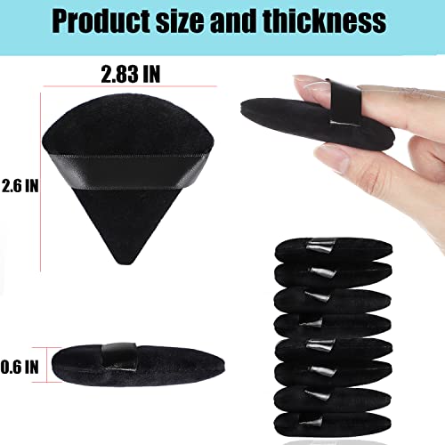 8Pcs Dual Wet Dry Triangle & Round Makeup Powder Puffs - Black Variation