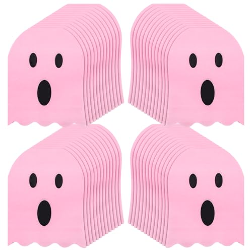 Pink Halloween Ghost Napkins 2-Ply Disposable Folded Party Tableware - 100 Sheets