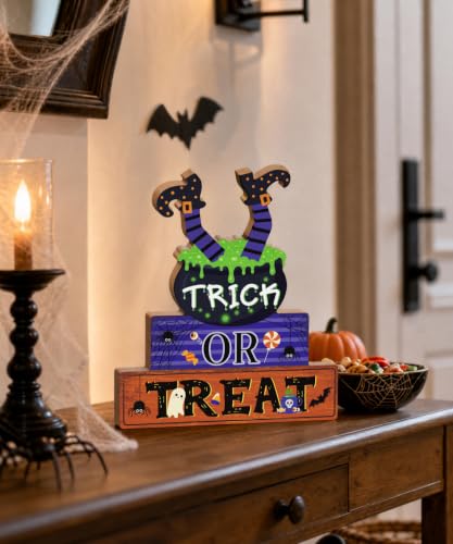 Putuo Decor Halloween Witch Cauldron Sign - Trick or Treat Variation