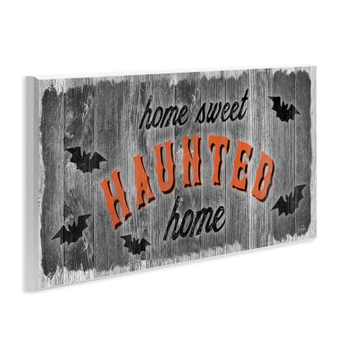 Haunted Home Bats Wall Plaque - 17 x 7 Inch Halloween Decor with Rustic Finish - Variation of Haunted Home Bats
