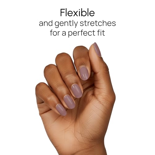 Macaron Sheer Deep Mauve Nail Strips - Double-Ended Gel Manicure Set