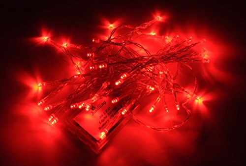 Battery Operated Red LED Fairy Light String 13ft 40 LEDs Wedding Xmas Party 10 Pack - Karlling Variation of Red/General 40 Leds