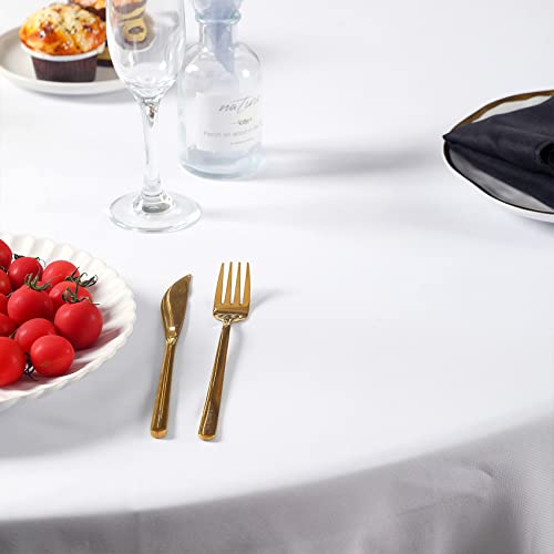 Cupuamon 12-Pack Rectangle Tablecloth 60x102 Inch Washable Polyester for Weddings & Events - White