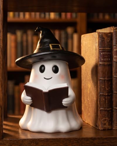 Small Reading Ghost Figurine Halloween Indoor Decor Cute Home Decoration