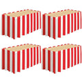 4 Pack Red and White Striped Carnival Table Skirts 14ft x 30in for Party Decorations - Variation of 4