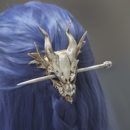 Gothic Dragon Skull Hair Stick - Halloween Cosplay Bone Hairpin for Women