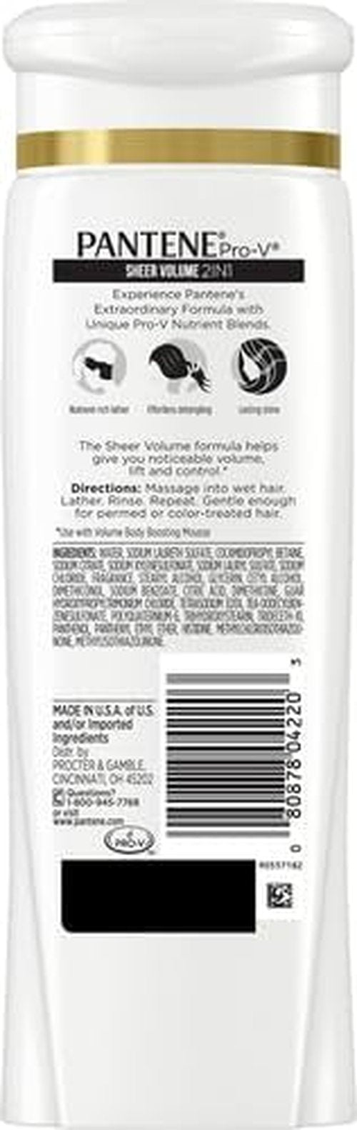 Pantene Pro-V 2 in 1 Shampoo & Conditioner - Sheer Volume with Collagen, 12.6 Ounce