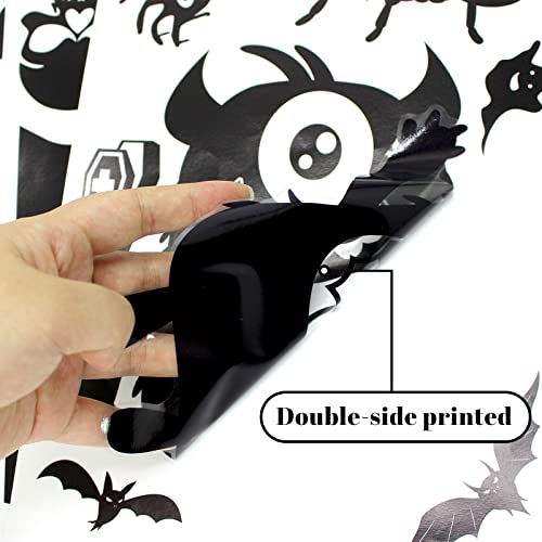 Monster Window Clings Halloween Decorations - Silhouette Stickers for Glass - Variation of Monster Window Clings