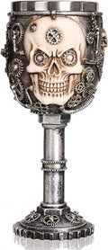 3D Skull Wine Goblet - Gothic Steampunk Stainless Steel Chalice for Halloween & Parties