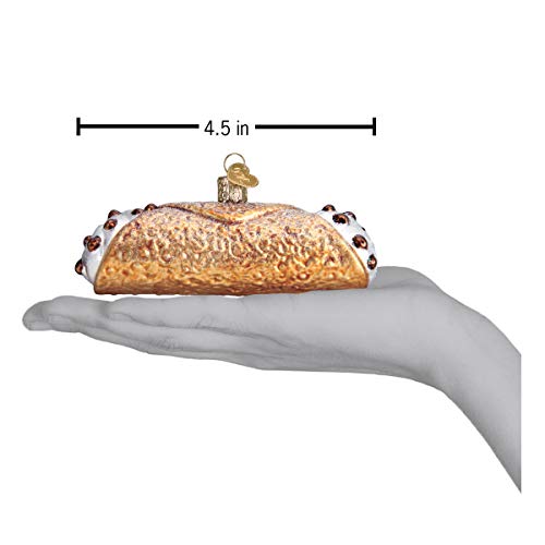 Glass Blown Christmas Ornament - Cannoli Dessert Holiday Decoration