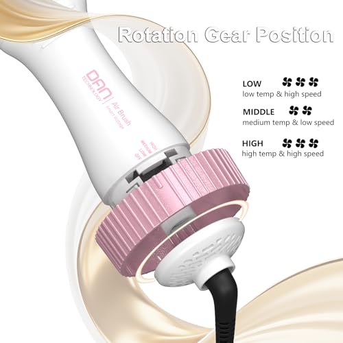DAN Auto Dual Voltage Hair Dryer Brush(100V-240V),Travel Hair Dryer Brush with Multi-Function Plug Adapter,One Step Blow Dryer Brush and Styler Volumizer