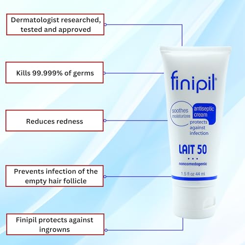 Post Hair Removal Antiseptic Cream - Soothes, Cools & Protects Skin, 1.5oz