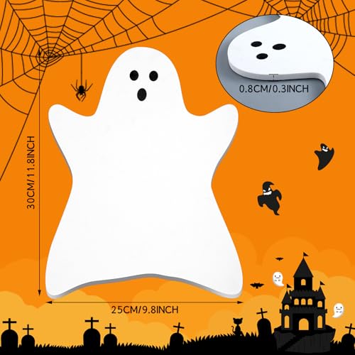 Halloween Ghost Marble Cheese Board - White Marble Charcuterie Platter, 11.8x9.8 Inch, Decorative Serving Tray for Halloween & Festive Parties