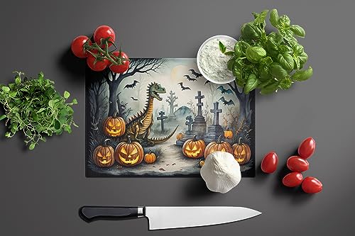 Halloween Dinosaur Glass Cutting Board Large Decorative Kitchen Chopping & Serving Board - Variation of THIS listing