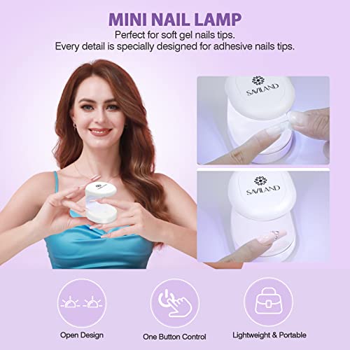 Long Coffin Soft Gel Nail Tips Kit - 500 PCS with UV & Drill Lamp - Variation 13