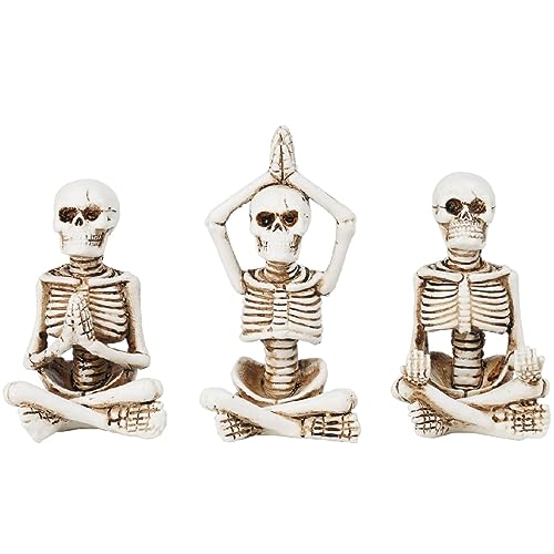 Yoga Skeleton Figurines Set - Halloween Skeleton Decor for Spooky & Funny Meditation