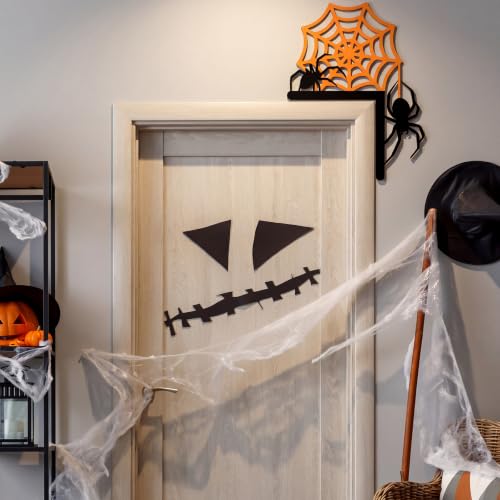 Qunclay Halloween Door Corner Toppers - 6 Unique Spooky Decorations for Doors & Windows - Witch Skeleton Ghost Set