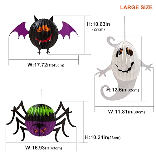 Halloween Paper Lanterns 6-Pack Pumpkin Spider Ghost Bat Decorations