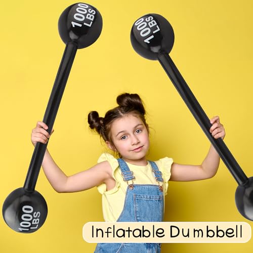 12 Pack Inflatable Dumbbell Barbell Party Props - 47 Inch Fake Weights for Cosplay & Celebration