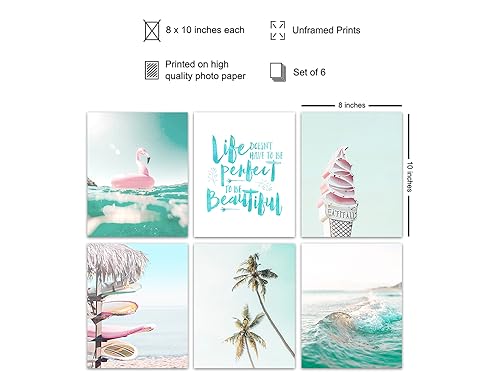 Beach Ocean Wall Art - Tropical Coastal Decor - Unframed Sea View Print - 8x10
