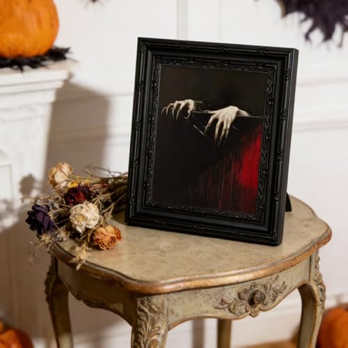 Vampire Claw Hands Wall Art - Framed Gothic Dark Academia Horror Canvas - 16x12 Inches