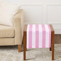 Pure Linen Table Runner 14x36 Inches Pink & White Stripe - Handcrafted, Machine Washable
