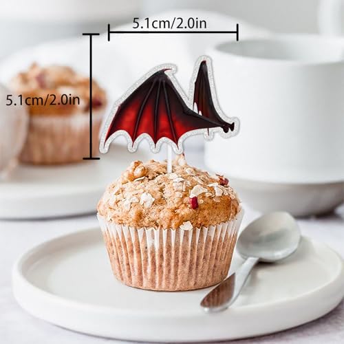 18pcs Red Glitter Dessert Cupcake Topper Picks for Birthday Party Decorations