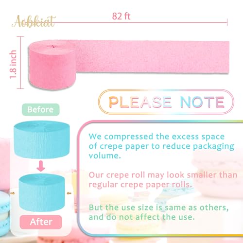 Pastel Crepe Paper Streamers Party Decorations - 6 Rolls, 81 Feet Each