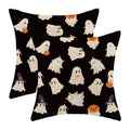 Halloween Pillow Covers Set of 2 22x22 Inch Ghost Pumpkin Black and White Decor