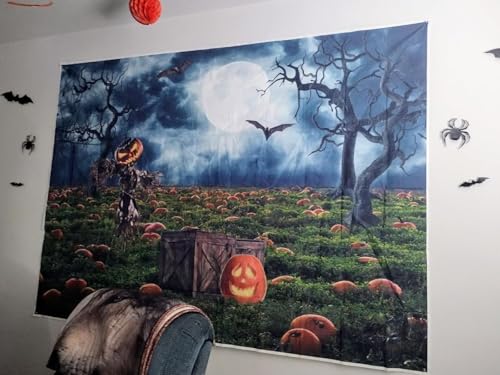 Halloween Photography Backdrop 7x5ft Spooky Pumpkin Party Banner