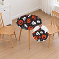 Small 24 Inch Halloween Fitted Tablecloth with Elastic Edge - Pumpkin Spiders Cobweb Bat Ghost Cat