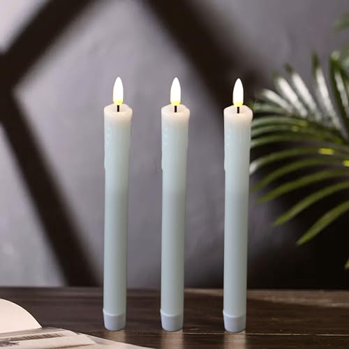Flameless Taper Candles with Remote Timer - 6 Pack, Realistic Wax Design