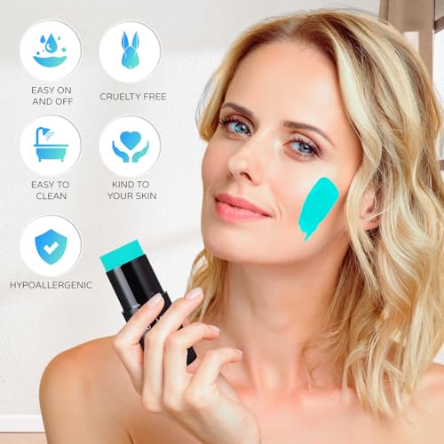 Teal Face & Body Paint Stick - Water-Based, Non-Toxic Halloween Cosplay Makeup