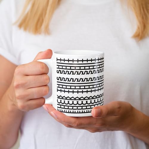 Hidden Message Coffee Mug 11oz Black Rune Pattern - Funny Gift for Coffee Lovers