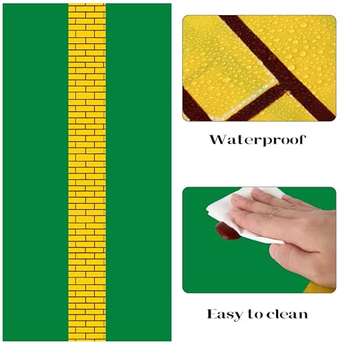 6 Pcs Yellow Brick Disposable Tablecloths 54 x 108 Inch for Party Decor - Variation 6