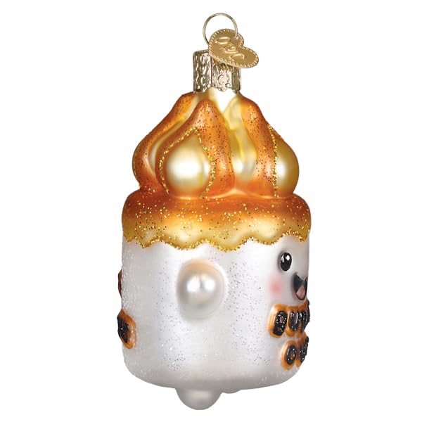 Old World Christmas Burnt-Out Marshmallow Glass Ornament for Christmas Tree - Handcrafted Holiday Decoration