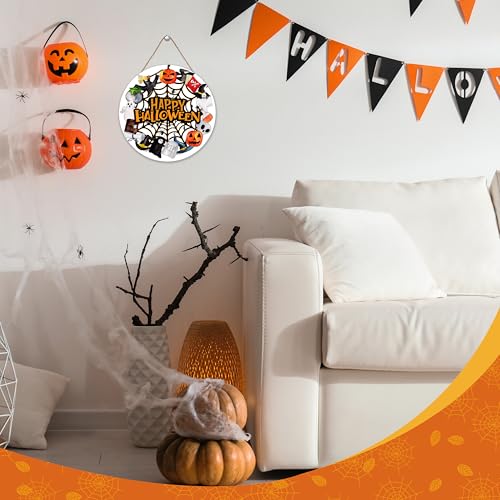 Halloween Door Decorations - Ghosts and Goblins Wooden Sign - Spooky Home Decor