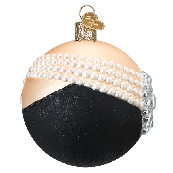 Vintage Hollywood Glam Glass Christmas Ornament - Hand-Painted Holiday Keepsake
