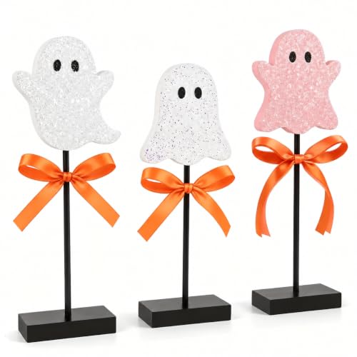 Halloween Ghost Table Decor Set - Indoor Farmhouse Seasonal Halloween Decoration - Variation: Ghost