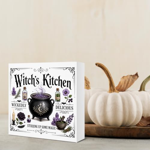 Halloween Witch Kitchen Decor Wooden Cauldron Sign - Variation of THIS listing Halloween-0