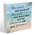 Beach Wooden Box Sign - Coastal Desk Decor, Summer Beach Memories