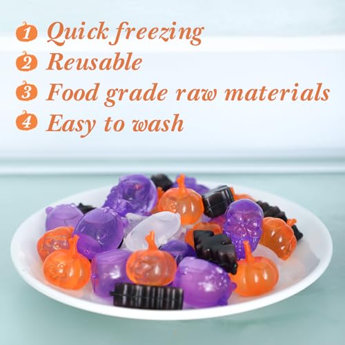 Halloween Reusable Ice Cubes Set - Ghost & 99 Other Shapes for Drinks & Decor - 100 Pieces