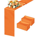 Orange Satin Table Runner 12 x 108 Inch Set of 4 - Reusable Fall & Boho Decor