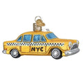 NYC Taxi Glass Blown Christmas Ornament - Handcrafted Holiday Decoration
