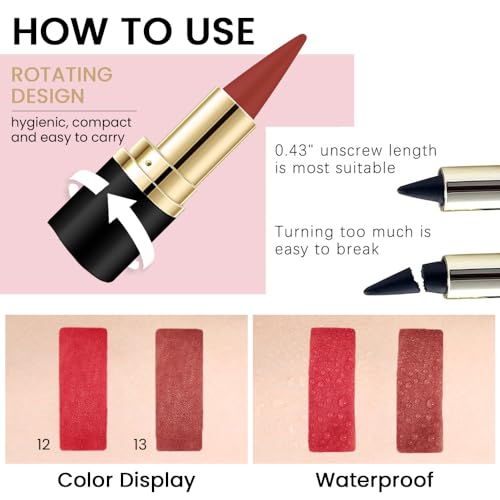 evpct 2-Pack Waterproof Gel Eye Liners - Red & Dark Red, Smudge Proof, Liquid & Crayon Eyeliner Set