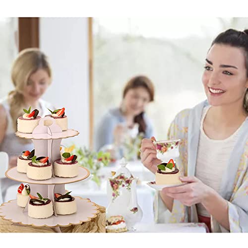 White 3-Tier Cupcake Stand Set 2 Pack for Party Decor & Dessert Display - White-2PCS