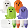 144-Piece Halloween Ghost Paper Plate Cup Napkin Set - Classic Variation